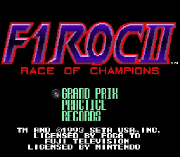 F1-ROC II - Race of Champions (USA) screen shot title